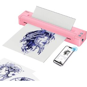 Bagana Tattoo Printer Machine Kit Wireless Bluetooth Thermal Temporary Tattoo Transfer Stencil Printer for Skin Compatible with iOS and Android
