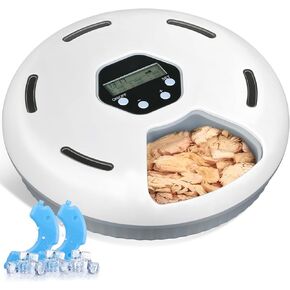 6 وجبة CAT CAT Automatic Conser Dogs Pet Timeed Timeed Dispenser Dry Wet Food مع اثنين