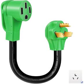 NEMA 14-30P to 14-50R EV Charger Adapter Cord, 30 Amp Dryer to 50 Amp EV for Level 2 Charging with Grip Handle, Heavy Duty 10 Gauge,Orange