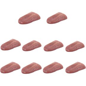 CiCy 10 Pack Halloween Fake Tongue Realistic Horrific Prop Tricks Artificial Stretchable Toys Gross Jokes Prank Magic Magicians Prop, Flesh Color, 2.17 x 1.6 0.47 inch