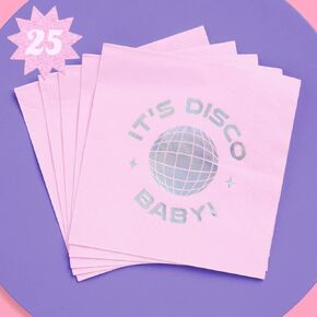 xo, Fetti Disco Ball Napkins - 3-ply, 25 pcs | Bachelorette Party Decorations, Last Disco Bach, 70s Birthday Party, Baby Shower
