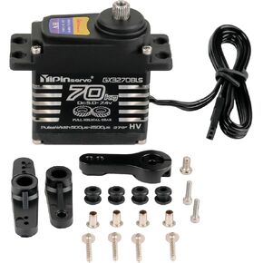 70 كجم من عزم الدوران ، GX3270BLS الرقمية RC Servo ، 180/270/360 درجة المعدن ، محرك IP68 بدون فرش ، أسود (180 درجة)