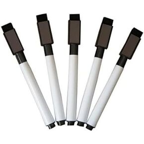 Fine tip Dry Erase Black Markers with Magnetic Cap and Eraser, Perfect for Dry Erase Boards and Whiteboards Pack of 8