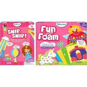 Skillmatics Snip ، Snip & Fun with Foam Unicorn & Princesses Bundle ، هدايا للأطفال الصغار ، الفتيات والفتيان الذين تتراوح أعمارهم بين 3 ، 4 ، 5 ، 6 ، 7