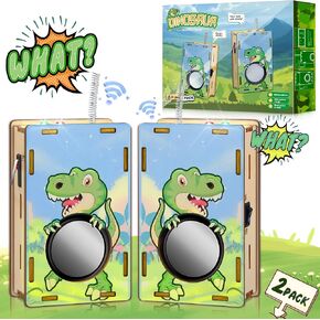 Science Kits Walkie Talkies for Kids, STEM Kits for Kids Age 6-10 12-14, STEM Toys Build Your Own Dinosaur Walkie Talkie, DIY Wood Projects Gifts for Teen Girls Boys, 2 Pack