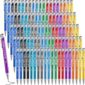 100 PCS Point Pens Pens Inspirations Inspirational Quotes Metal Pen Pen Bulk Employ Gifts التي تشجع على كتابة الحبر الأسود لمكتب المعلم من طالب العمل (Go for It)