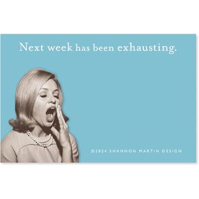 Next Week Has Been Exhausting Sticky Notes in Aqua | Retro Stationery