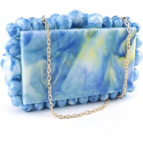 LADIHAB Acrylic Clutch Beaded Pearl Purses for Women Evening Clutch Glitter Marble Bags Purse for Wedding Cocktail Party