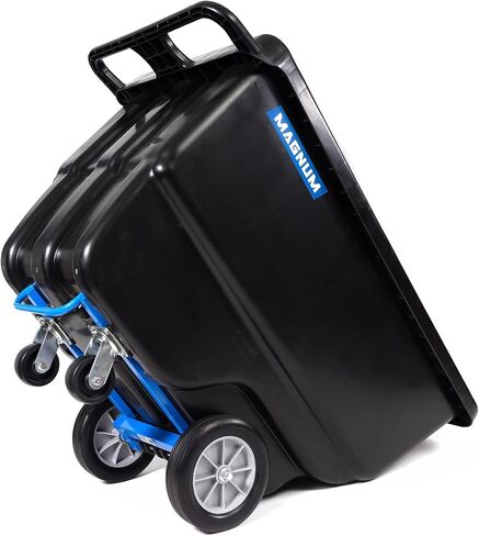 Magnum Tilt Truck, 1 Cu. Yd. Covered Capacity Dump Cart with Non-Marking 12" Wheels & 5" Casters for Jobsites, 800 lbs, Trash Cart with Wheels DUC100-12-NM in Kuwait