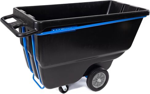 Magnum Tilt Truck, 1 Cu. Yd. Covered Capacity Dump Cart with Non-Marking 12" Wheels & 5" Casters for Jobsites, 800 lbs, Trash Cart with Wheels DUC100-12-NM in Saudi Arabia