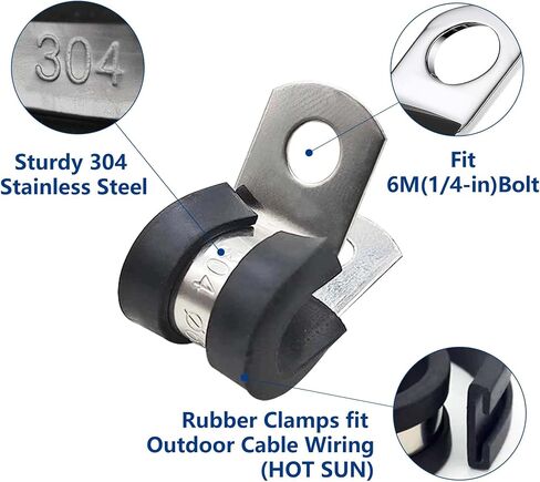 مجموعات التشويش على المشابك الكابل - 1/4 "5/16" 3/8 "1/2" 5/8 "3/4" 1 بوصة) in Kuwait