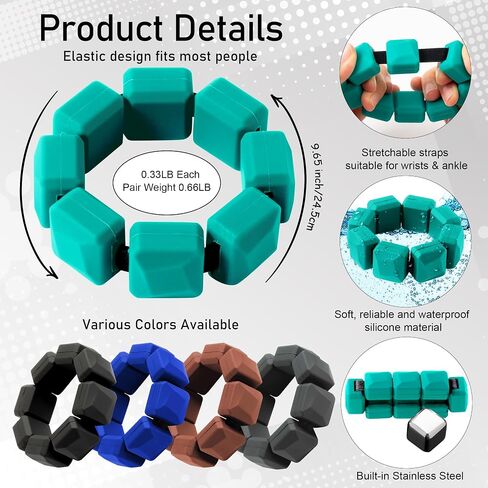 Ankle Wrist Weights for Women - Adjustable Ankle Arm Strength Training Weight Bracelets Set of 2 (0.33Lb Each) for Yoga Running Pilates Aerobics in Saudi Arabia