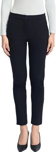 SANDY & SID Womens Work Pants Mid Waist Slim Fit Cropped Ankled Length Straight Leg Trousers Summer Daily Casual Office in Kuwait
