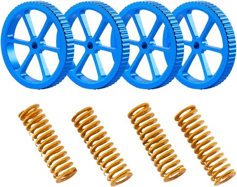Ender-3 V2 Springs Kit Upgrade: with Aluminum Hand Twist Leveling Nut Compatible with Creality Ender 3 X/Max, Ender 5/Plus/Pro, CR10 Mini/CR10 CR10S/CR10S Pro/CR 20 3D Printers, Easy to Use in Saudi Arabia