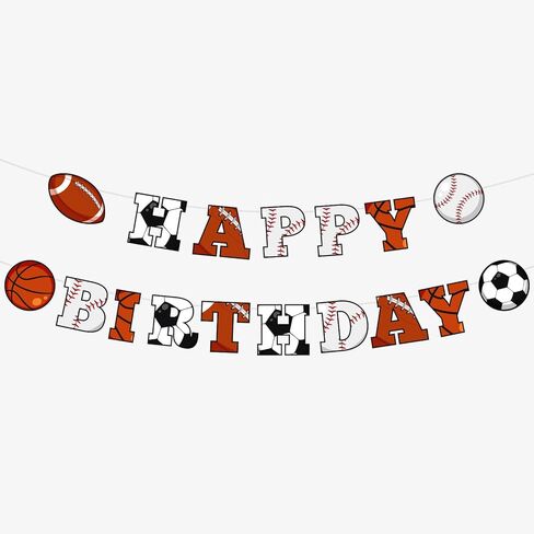 Sports Party Banners: Boys Kids Teens Basketball Baseball Football Soccer Sports Themed Party Decor in Kuwait