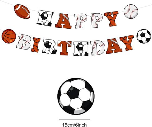 Sports Party Banners: Boys Kids Teens Basketball Baseball Football Soccer Sports Themed Party Decor in Kuwait