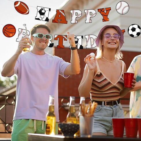 Sports Party Banners: Boys Kids Teens Basketball Baseball Football Soccer Sports Themed Party Decor in Kuwait