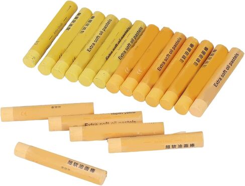 18Pcs Yellow Series Oil Pastels, Easy Blending Vibrant Color Shading Oil Crayons for Artists Students Kids Drawing Sketching and Painting in Saudi Arabia