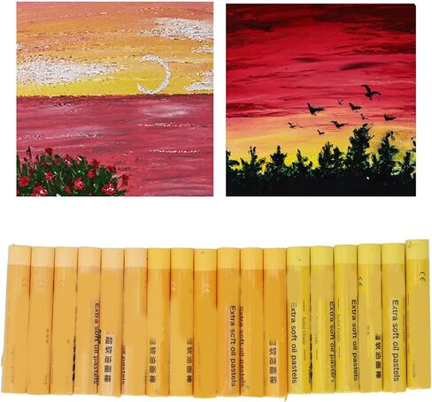 18Pcs Yellow Series Oil Pastels, Easy Blending Vibrant Color Shading Oil Crayons for Artists Students Kids Drawing Sketching and Painting in Saudi Arabia