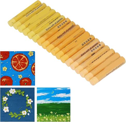 18Pcs Yellow Series Oil Pastels, Easy Blending Vibrant Color Shading Oil Crayons for Artists Students Kids Drawing Sketching and Painting in Saudi Arabia