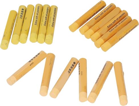 18Pcs Yellow Series Oil Pastels, Easy Blending Vibrant Color Shading Oil Crayons for Artists Students Kids Drawing Sketching and Painting in Saudi Arabia