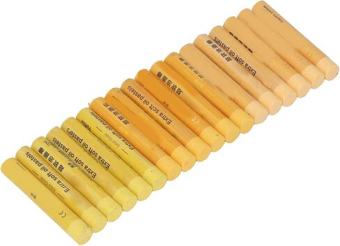 18Pcs Yellow Series Oil Pastels, Easy Blending Vibrant Color Shading Oil Crayons for Artists Students Kids Drawing Sketching and Painting in Saudi Arabia