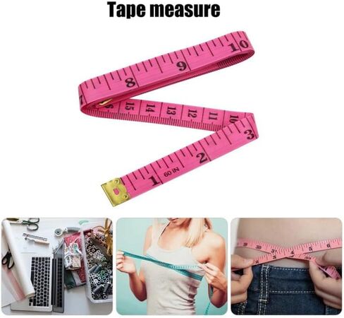 شريط مرن القياس حاكم النعمة القياس لمستلزمات خياطة خياطة خياطة ، 60 بوصة الشريط الألياف PVC على الوجهين من أجل الخصر ، والطول ، وقياس الجسم والخياطة ، ومقاييس الشريط والحكام (وردي) in Kuwait