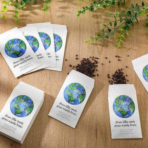 Spakon 50 Pcs Earth Day Party Favors Earth Day Self Adhesive Kraft Seed Envelopes Small Parts Envelopes Wildflower Seeds Packets White Paper Seed Storage Seed Organizer for Earth Day (No Seeds) in Saudi Arabia
