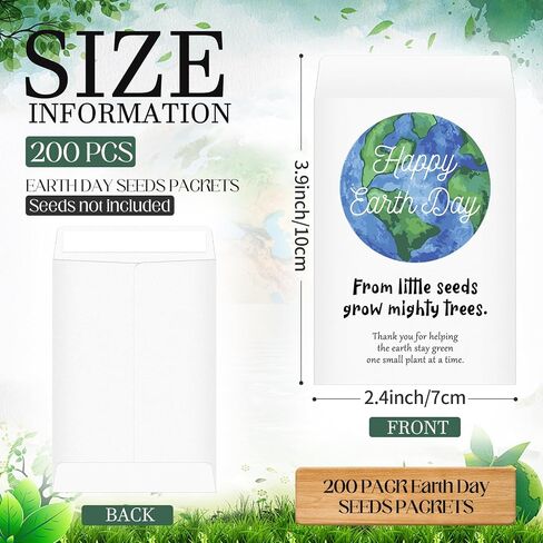 Spakon 50 Pcs Earth Day Party Favors Earth Day Self Adhesive Kraft Seed Envelopes Small Parts Envelopes Wildflower Seeds Packets White Paper Seed Storage Seed Organizer for Earth Day (No Seeds) in Saudi Arabia