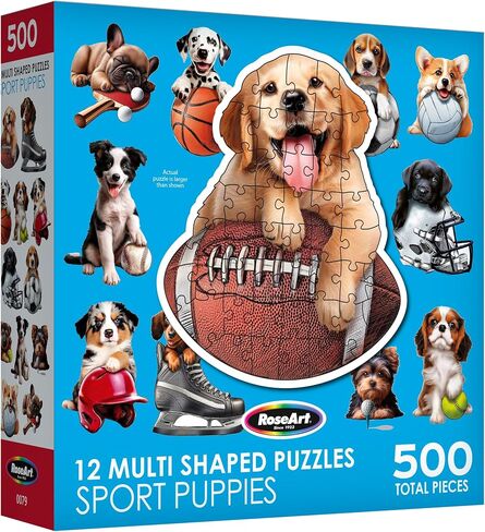 RoseArt - Mini Shaped - Sport Pups - 500 Piece Jigsaw Puzzles for Adults in Saudi Arabia