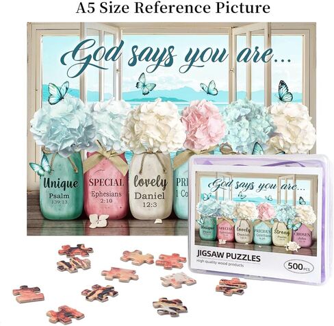 Christian Puzzles 500 Pieces Religious Bible Verses Jigsaw Puzzles for Adults God Says You are Puzzle Inspirational Challenging Wooden Puzzle for Family Unzip Game in Kuwait