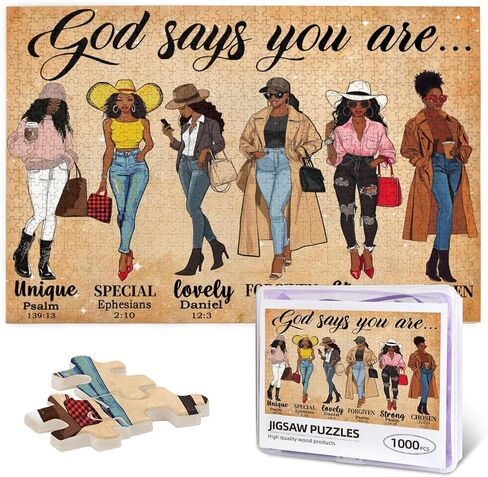 Christian Puzzles 500 Pieces Religious Bible Verses Jigsaw Puzzles for Adults God Says You are Puzzle Inspirational Challenging Wooden Puzzle for Family Unzip Game in Kuwait