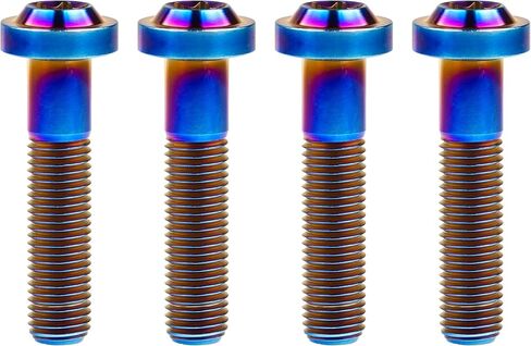 Titanium M10 10 15 20 25 30 35 40 45 50 55 60 mm Torx Head Bolt Screw Pack of 4 (M10x10mm Pitch 1.25mm, Black) in Kuwait