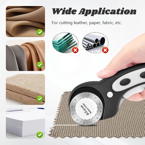 45mm Rotary Cutter with 10pcs Extra Blades, Rotary Cutter for Fabric Automatic Fabric Roller Cu-tter with Safet-y Lock for Dressmaking Quilting, Sewing, Crafting(Pink) in Saudi Arabia