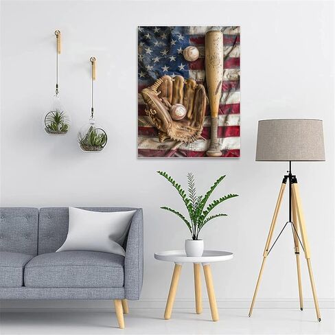 YOUSHIHA American Flag Baseball Diamond Painting Kits for Adults,DIY 5D LMType Diamond Art Full Drill for Adult,for Beginner Home Wall Decor Gift 12x18 Inch in Saudi Arabia
