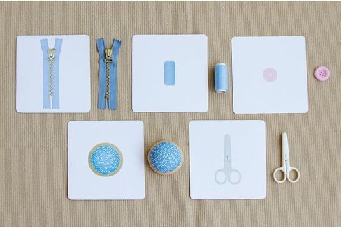 Montessori Language Materials Objects with Identical Cards Matching Game Minitures Flash Cards Cleaning Tools Hair Accessories Sewing Items (Hair Accessories) in Saudi Arabia
