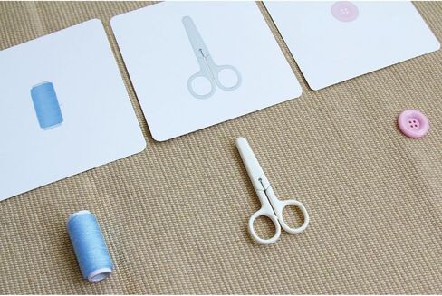 Montessori Language Materials Objects with Identical Cards Matching Game Minitures Flash Cards Cleaning Tools Hair Accessories Sewing Items (Hair Accessories) in Saudi Arabia