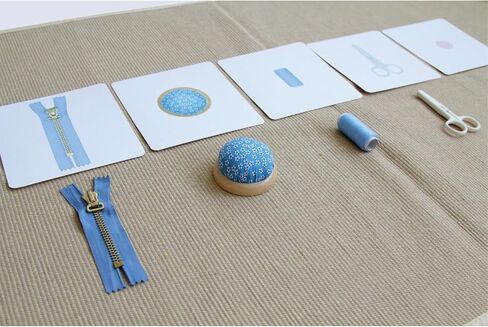 Montessori Language Materials Objects with Identical Cards Matching Game Minitures Flash Cards Cleaning Tools Hair Accessories Sewing Items (Hair Accessories) in Saudi Arabia