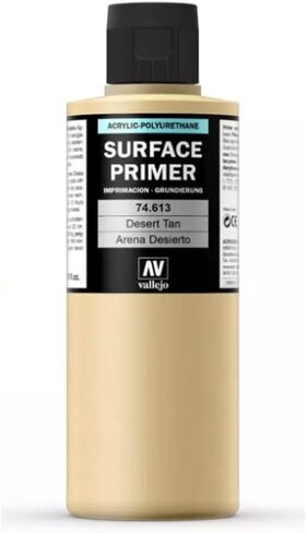 Vallejo - Surface Primer Color | Desert Tan Acrylic Primer 200 ml (6.76 fl.oz.) | Matte Finish and Fast Drying | Perfect for Airbrushing and Great Adhesion to Figurines and Scale Models in Saudi Arabia