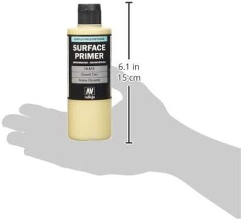 Vallejo - Surface Primer Color | Desert Tan Acrylic Primer 200 ml (6.76 fl.oz.) | Matte Finish and Fast Drying | Perfect for Airbrushing and Great Adhesion to Figurines and Scale Models in Saudi Arabia