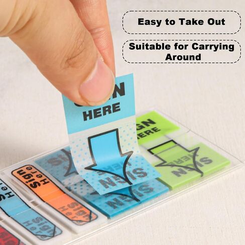 900pcs/6 Pack Please Sign Here Tabs with Dispenser, Fluorescent Color Sign Here Sticky Notes Flags Easy to Post Notice Arrow Stickers Labels for School Office Notebook Notary Book (Mix-Color) in Saudi Arabia