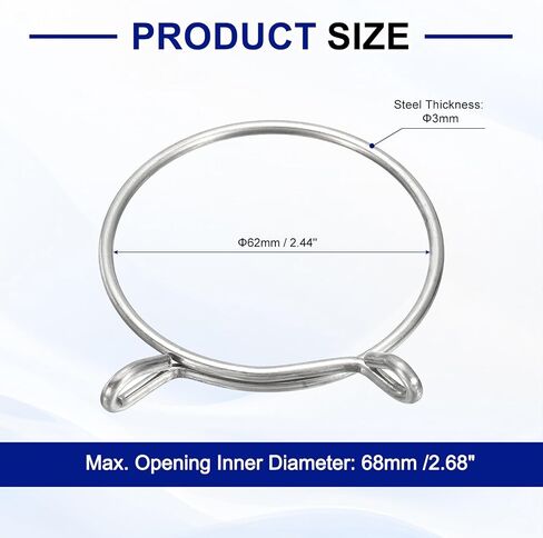 مقاطع خرطوم خط الوقود Uxcell ، 5pcs 75mm ID 81mm كحد أقصى. ID 304 أنابيب الماء أنابيب الماء أنابيب الماء أنابيب الماء المشابك لخراطيم لركوب الدراجات النارية ATV ، الفضة in Kuwait