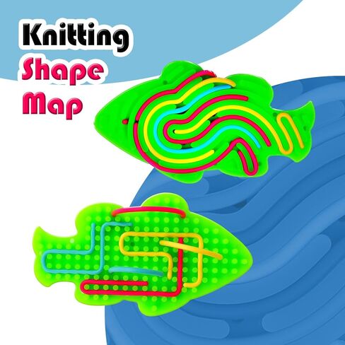 Silicone Sensory Activity Board, Fidget Board, Small, Green, Fish, All Ages, 18 ropes (red, yellow, blue), storage bag in Saudi Arabia