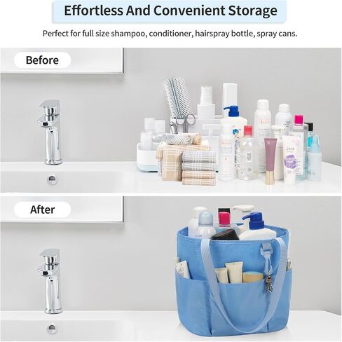 Travel Toiletry Bag, Large Capacity Toiletry Bag for Women Men, Mesh Shower Tote Bag, Quick Dry Shower Caddy Portable Toiletry Bath Bag Organizer for Bathroom, Gym, Beach, Swimming, Traveling, Black in Kuwait