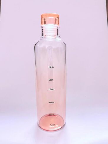 Beautiful Straight Drinking Bottle Transparent Large Capacity Water Cup Portable Hight Borosilicate Glass (pink) in Saudi Arabia