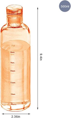 Beautiful Straight Drinking Bottle Transparent Large Capacity Water Cup Portable Hight Borosilicate Glass (pink) in Saudi Arabia