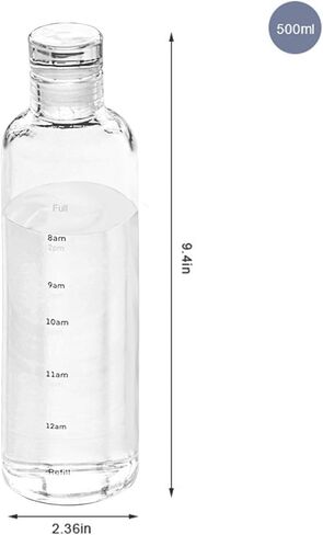 Beautiful Straight Drinking Bottle Transparent Large Capacity Water Cup Portable Hight Borosilicate Glass (pink) in Saudi Arabia