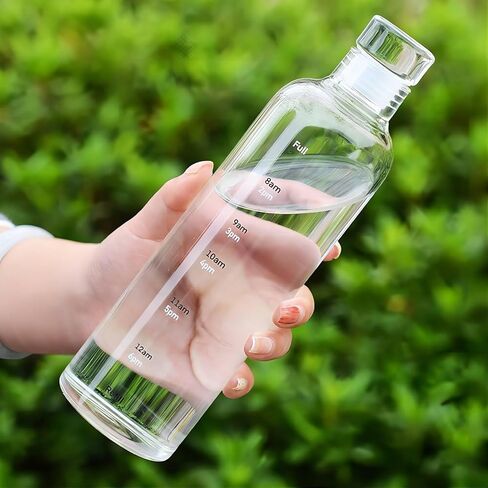 Beautiful Straight Drinking Bottle Transparent Large Capacity Water Cup Portable Hight Borosilicate Glass (pink) in Saudi Arabia