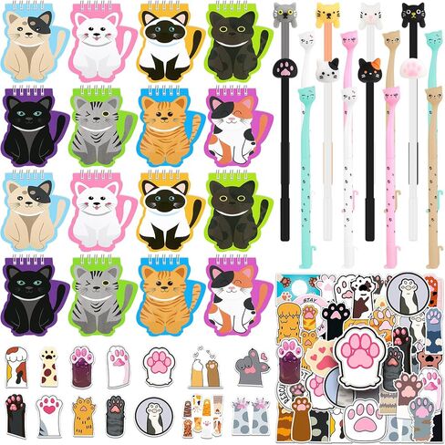 82 PCS Cat Decord Decorations Party Forms Bulk تشمل ملصقات Mini Spiral SPORAL SCREAM in Kuwait