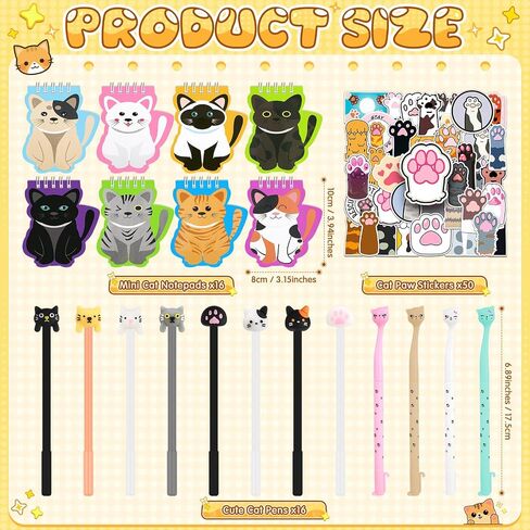 82 PCS Cat Decord Decorations Party Forms Bulk تشمل ملصقات Mini Spiral SPORAL SCREAM in Kuwait